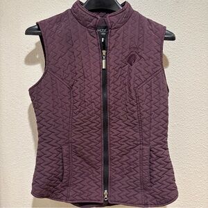 Arista Deep Purple Quilted Vest Full Zip Horse Logo Size Large Burgundy Maroon